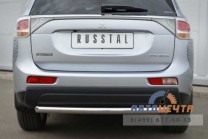 Защита заднего бампера для Mitsubishi Outlander 2012, d63 мм (дуга)-2 Защита заднего бампера на Mitsubishi Outlander 2012-2