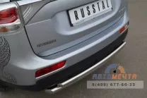 Защита заднего бампера для Mitsubishi Outlander 2012, d63/42 мм (дуга) Защита заднего бампера для Mitsubishi Outlander 2012