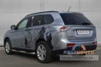 Защита заднего бампера Mitsubishi Outlander 2012, нерж-2