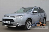 Защита бампера передняя на Mitsubishi Outlander, нерж-1