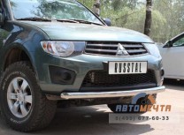 Защита переднего бампера на Mitsubishi L200 2010--1