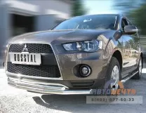 Защита перед. бампера на Mitsubishi Outlander XL 07-09