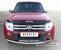Защита переднего бампера для Mitsubishi Pajero 4 2006-2011, d76/42 (дуга)-2 Защита переднего бампера Mitsubishi Pajero 4-2