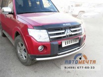 Защита переднего бампера для Mitsubishi Pajero 4 2006-2011, d76/42 (дуга)-1 Защита переднего бампера Mitsubishi Pajero 4-1