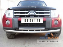 Защита переднего бампера для Mitsubishi Pajero 4 2006-2011, d76/42 (дуга)-0 Защита переднего бампера Mitsubishi Pajero 4-0