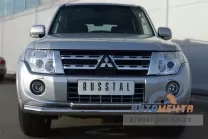 Защита перед. бампера на Mitsubishi Pajero 4 12, нерж