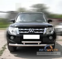 Защита переднего бампера для Mitsubishi Pajero 4 2012, d76_63 мм, (секции дуга) Защита переднего бампера для Mitsubishi Pajero 4 2012
