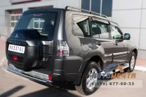 Защита заднего бампера для Mitsubishi Pajero 4 2012, d76 мм (дуга) Защита заднего бампера на Mitsubishi Pajero 4, нерж