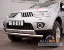 Защита переднего бампера для Mitsubishi Pajero Sport 2010-, d76 мм (дуга)-0 Защита перед. бампера на Mitsubishi Pajero Sport-0