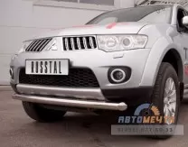 Защита переднего бампера для Mitsubishi Pajero Sport 2010-, d76 мм (дуга) Защита перед. бампера на Mitsubishi Pajero Sport