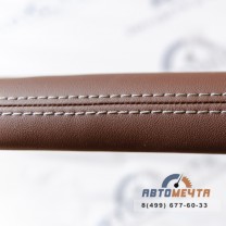 Накладки КОРИЧНЕВЫЕ на карты дверей УАЗ Патриот с 2015 г.в. (подлокотники на двери BMW-Style, экокожа НАППА, ПРЕМИУМ, 4 шт.) -17