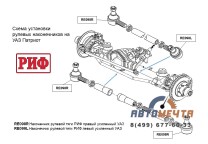 Наконечник рулевой тяги РИФ Левый (RE099L) усиленный УАЗ-3 Наконечник рулевой тяги РИФ Левый (RE099L) усиленный УАЗ-3