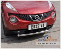 Защита переднего бампера для Nissan Juke 4х2 , d63 мм, (дуга)-7 Защита переднего бампера на Nissan Juke-7