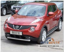 Защита переднего бампера для Nissan Juke 4х2 , d63 мм, (дуга)-5 Защита переднего бампера на Nissan Juke-5