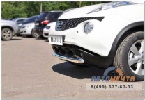 Защита переднего бампера для Nissan Juke 4х2 , d63 мм, (дуга)-3 Защита переднего бампера на Nissan Juke-3