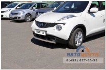 Защита переднего бампера для Nissan Juke 4х2 , d75x42 мм, овал, (дуга)-2 Защита переднего бампера для Nissan Juke-2