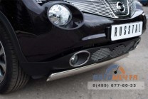 Защита бампера передняя на Nissan Juke, нерж-3