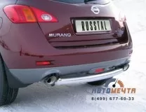 Защита заднего бампера для Nissan Murano 2010-, d63 мм (дуга) Защита заднего бампера на Nissan Murano 2010-, нерж