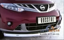 Защита переднего бампера для Nissan Murano 2010-, d76 мм (дуга) Защита бампера передняя на Nissan Murano нерж.