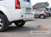 Защита заднего бампера на Nissan Pathfinder 10-, нерж