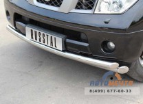 Защита переднего бампера на Nissan Pathfinder 4, нерж.-1
