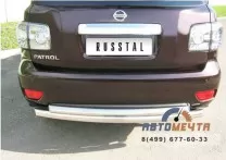 Защита заднего бампера для Nissan Patrol 2010, d76/76 мм, (дуга) Защита бампера задняя для Nissan Patrol 2010, нерж