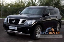 Защита переднего бампера для Nissan Patrol 2010, d75х42/75х42 мм, ступень-1 Защита переднего бампера на Nissan Patrol 2010-1