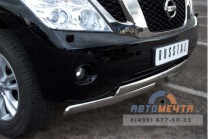 Защита переднего бампера для Nissan Patrol 2010, d75х42/75х42 мм, ступень-0 Защита переднего бампера на Nissan Patrol 2010-0