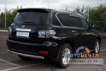 Защита заднего бампера на Nissan Patrol 2010-2