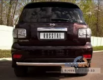 Защита заднего бампера для Nissan Patrol 2010, d76 мм (дуга) Защита заднего бампера для Nissan Patrol 2010