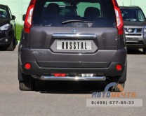 Защита заднего бампера для Nissan X-Trail 2011-, d63 мм (дуга)-0 Защита заднего бампера для Nissan X-Trail 2011--0