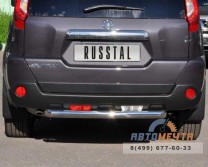 Защита заднего бампера на Nissan X-Trail 2011-, нерж-0