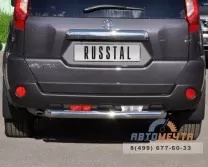 Защита заднего бампера на Nissan X-Trail 2011-, нерж