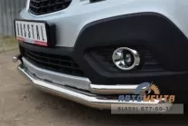 Защита переднего бампера для Opel Mokka 2012, d63 мм (секции), d42 мм (уголки) Защита бампера передняя на Opel Mokka 2012