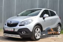 Защита переднего бампера для Opel Mokka 2012, 75х42 мм, (дуга) Защита переднего бампера на Opel Mokka 2012, нерж