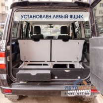 Органайзер-спальник КОМБИ для УАЗ Патриот с 2015. Столик, возможность установки ящиков, подсветки.  -11