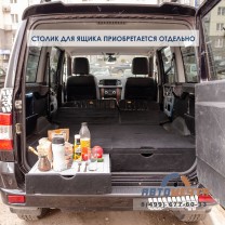 Органайзер-спальник КОМБИ для УАЗ Патриот с 2015. Столик, возможность установки ящиков, подсветки.  -13