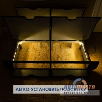 Органайзер-спальник КОМБИ для УАЗ Патриот с 2015. Столик, возможность установки ящиков, подсветки.  -16