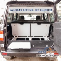 Органайзер-спальник КОМБИ для УАЗ Патриот с 2015. Столик, возможность установки ящиков, подсветки.  -4