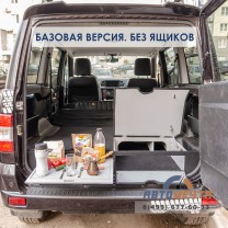 Органайзер-спальник КОМБИ для УАЗ Патриот с 2015. Столик, возможность установки ящиков, подсветки.  -5
