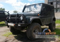 Передний силовой бампер УАЗ Хантер Трофи База с площадкой лебёдки, лифт 65 мм-7