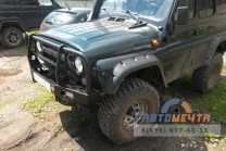 Передний силовой бампер УАЗ Хантер Трофи База с площадкой лебёдки, лифт 65 мм-8