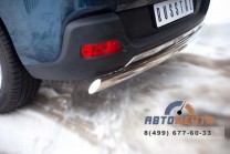Защита заднего бампера на Peugeot 3008, нерж-2
