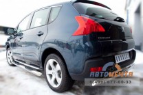 Защита заднего бампера на Peugeot 3008, нерж-1