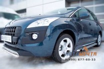 Защита переднего бампера (декоративная накладка) для Peugeot 3008, d42 мм, (секции)-1 Защита переднего бампера на Peugeot 3008, нерж-1