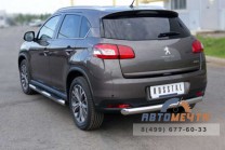 Защита заднего бампера на Peugeot 4008, нерж-3