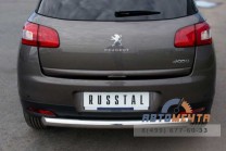 Защита заднего бампера на Peugeot 4008, нерж-2
