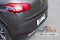 Защита заднего бампера для Peugeot 4008, d75х42 мм, овал-1 Защита бампера задняя на Peugeot 4008-1