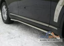 Пороги труба для Infinity FX35/FX50 d42 мм, скосы 45 градусов Защита порогов для Infiniti FX35/FX50 из нержавейки