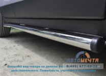 Пороги труба для Ховер H5 d76 мм, с накладками, пластиковые заглушки-2 Пороги для Great Wall Hover из полированной стали-2